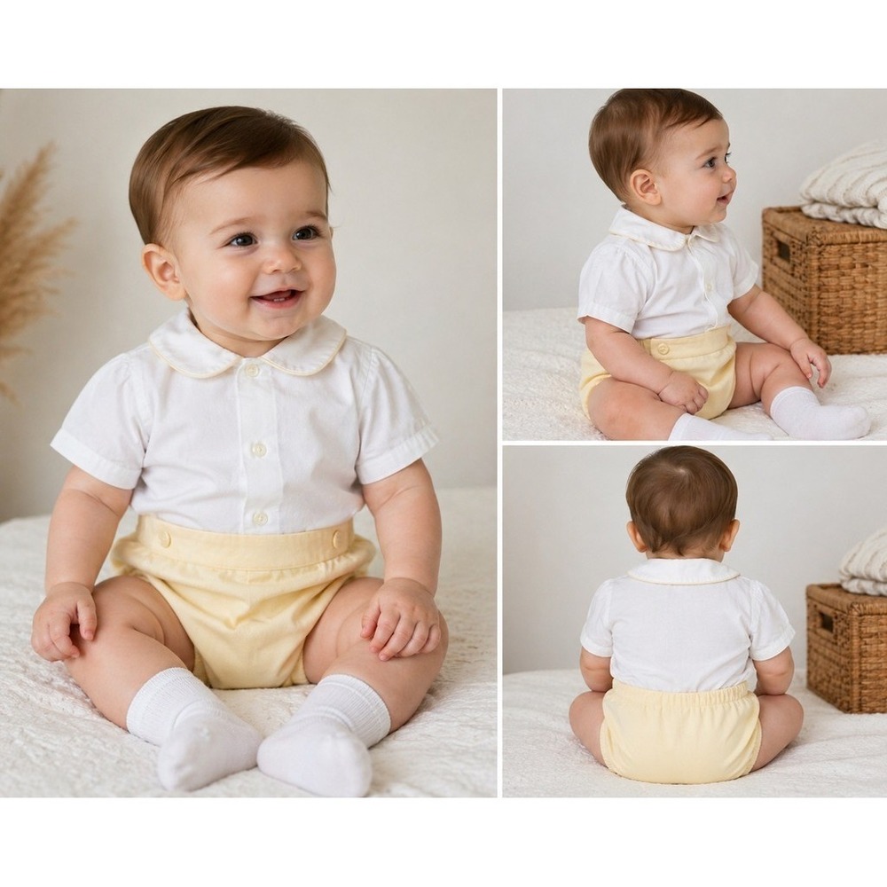 Vintage Thomas Baby 2pc Outfit Set Shirt & Diaper Cover Bloomer 6-12 months 1970